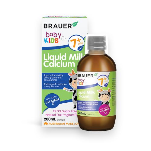 TP BVSK Brauer Baby & Kids Liquid Milk Calcium-Dạng lỏng (200mL) cho trẻ từ 7 tháng tuổi trở lên