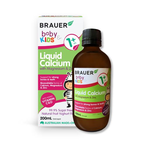 TP BVSK Brauer Baby & Kids Liquid Calcium with Magnesium and Zinc-Dạng lỏng (200mL) cho trẻ từ 1 tuổi trở lên