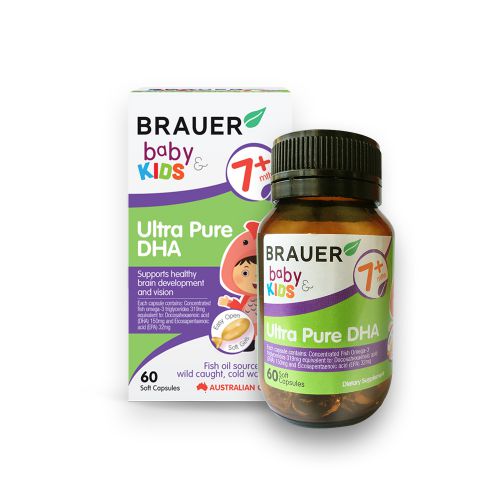 TP BVSK Brauer Baby & Kids Ultra Pure DHA-Dạng viên nang (60 viên) cho trẻ từ 7 tháng trở lên